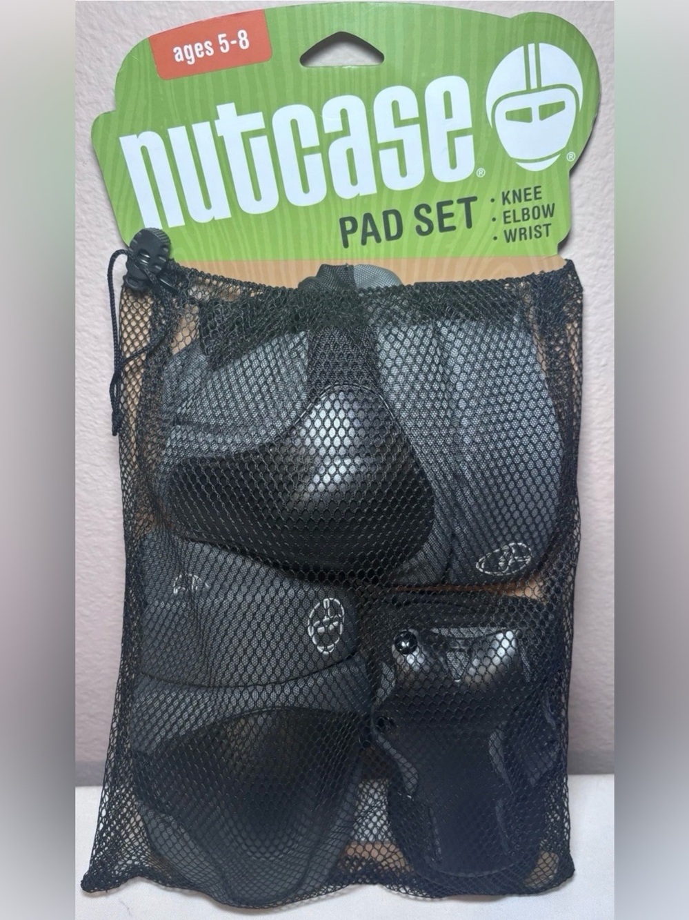 Nutcase Kids Knee Elbow Wrist Pad Set in Gray Biking Skateboard Scooter Ages 5-8